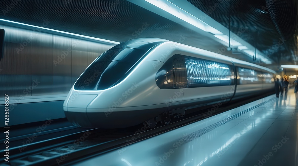 Fototapeta premium train station using kinetic energy from passengers to generate power