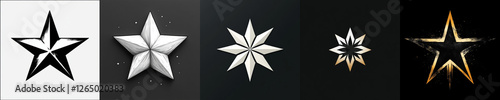 Diverse Star Designs in Unique Styles and Colors for Art Purposes