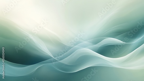Wallpaper Mural Abstract Green and White Wave Design Torontodigital.ca