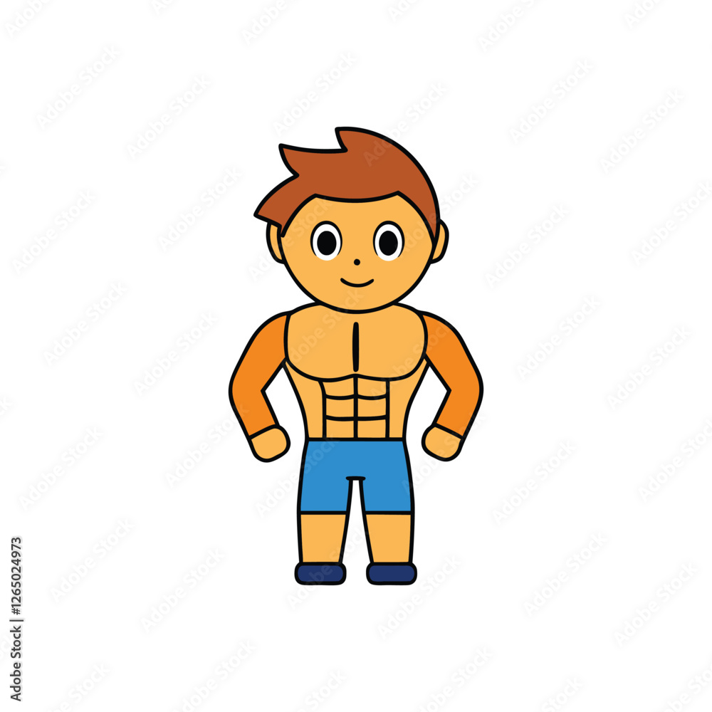 Fitness Style Boy Vector Icon Design Fitness Style Boy Vector Icon Design