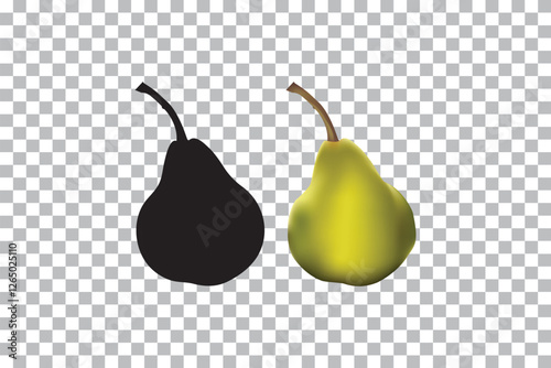 Green Pears isolated on transparent background