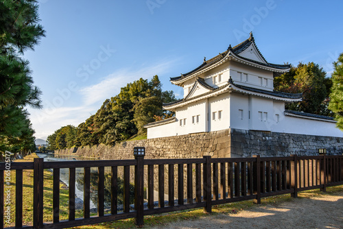 Old Japanese Tokugawa Shogun residence of Nijo castle in Kyoto city, Japan