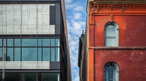 Modern Minimalist and Victorian Brick Buildings  A Striking Architectural Contrast