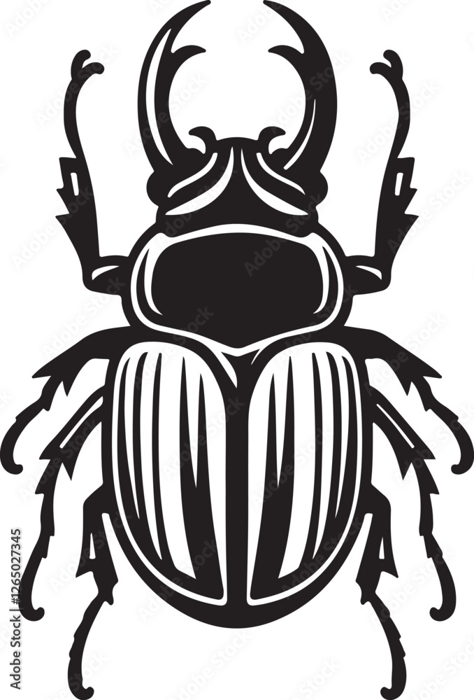 Beetle silhouette vector icon in EPS format. Perfect for insect logos, wildlife themes, nature designs, entomology studies, and pest control branding. Clean and editable. Beetle silhouette vector icon in EPS format. Perfect for insect logos, wildlife themes, nature designs, entomology studies, and pest control branding. Clean and editable.