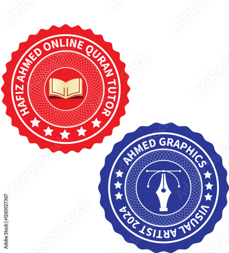 set of seals Best Choice labels best Quality labels vector art illustration seals Illustration icon label badges  red blue Holy Quran