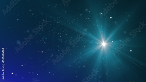 abstract blur blue light.The star burst with brilliance, glow bright star, blue glowing light burst on a black background	
