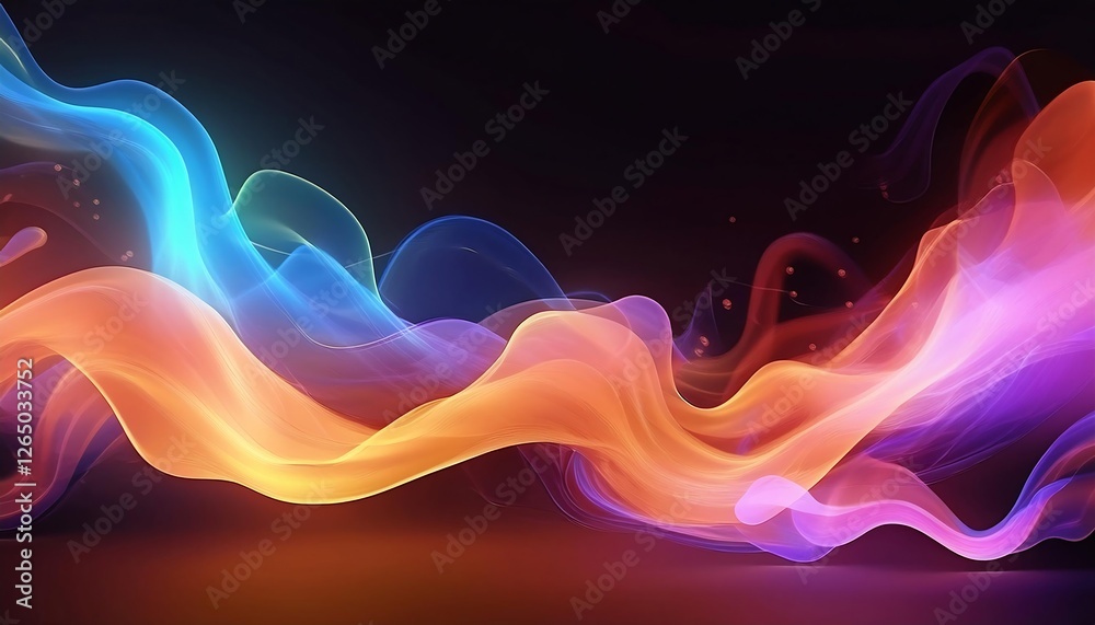 abstract colorful wave background. Stylized abstract art with flowing colorful wave patterns on a soft colorful background, modern flat design