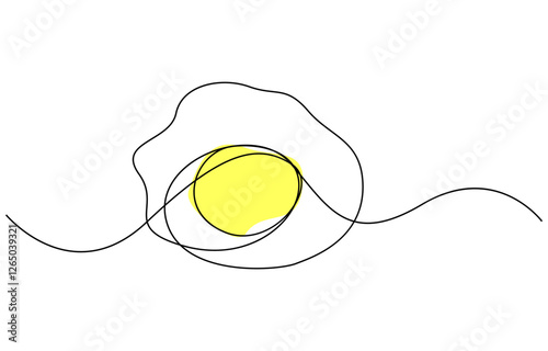 Continuous one line Vegan eggs food