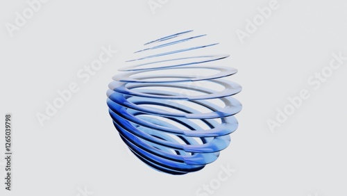 Fototapeta Naklejka Na Ścianę i Meble -  3d rendering of abstract transparent geometry glass with blue color