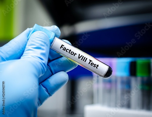 Blood sample tube for factor VIII test analysis.