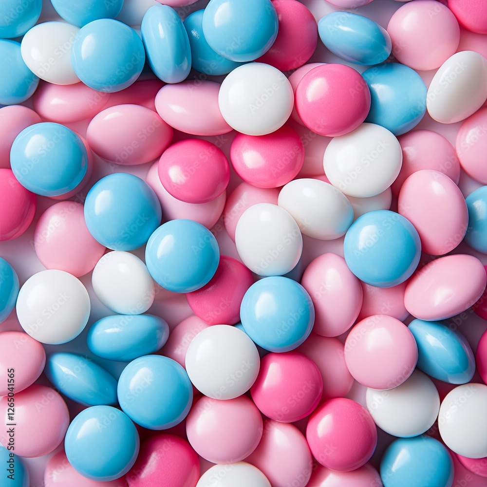 This image showcases a vibrant top view of a handful of delightful pastel-colored candy drops beautifully scattered across a clean white background, evoking feelings of joy and nostalgia. This image showcases a vibrant top view of a handful of delightful pastel-colored candy drops beautifully scattered across a clean white background, evoking feelings of joy and nostalgia.