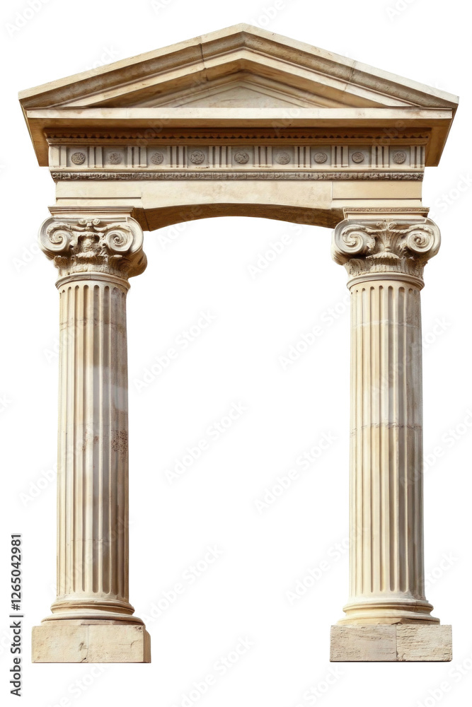 Fototapeta premium ancient greek column isolated on Transparent PNG