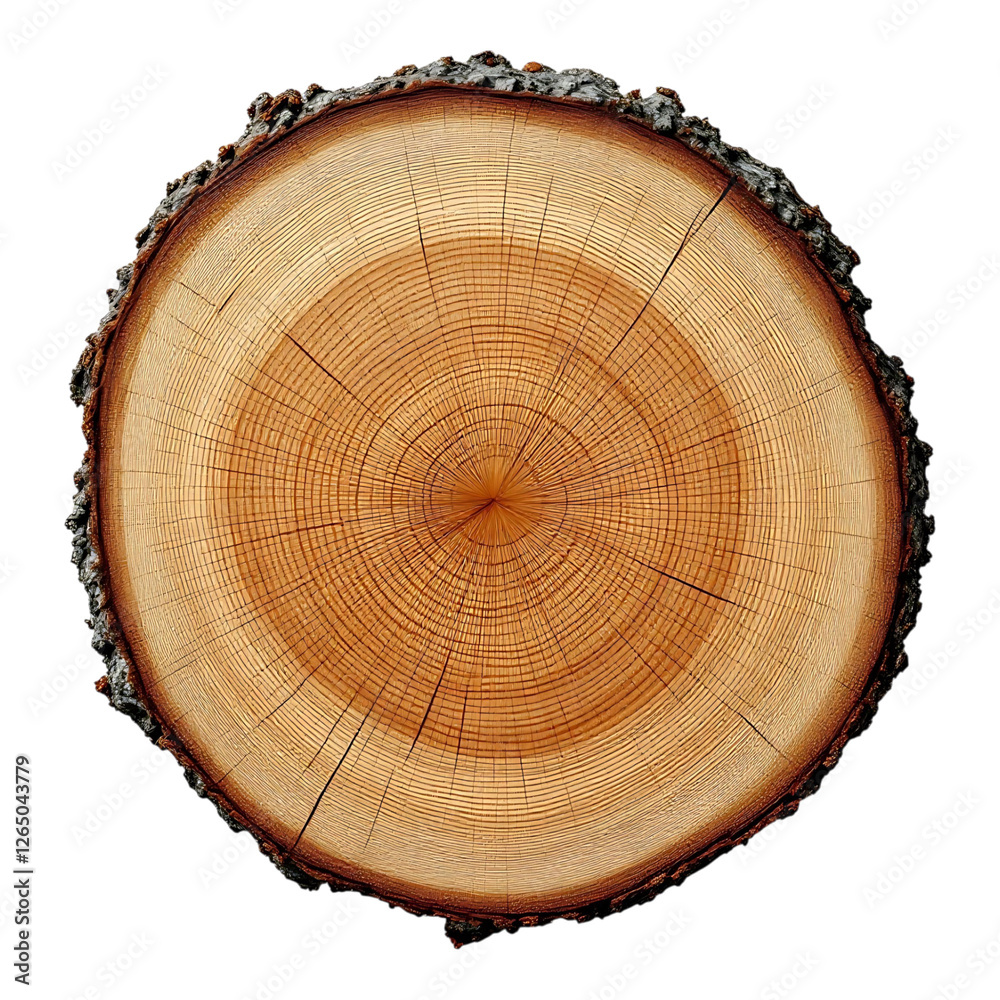 Fototapeta premium Natural Wooden Log Slice with Bark for Artistic Creations