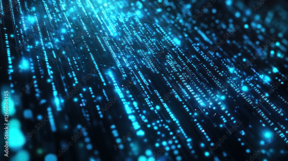 Abstract Digital Data Stream: A mesmerizing cascade of glowing blue binary code, representing the flow of information in the digital world. Abstract Digital Data Stream: A mesmerizing cascade of glowing blue binary code, representing the flow of information in the digital world.