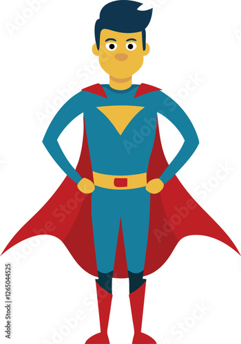 Superhero wearing a cape vector illustration.