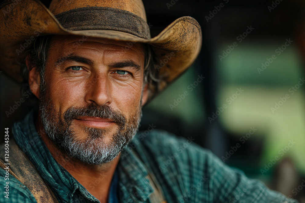Portrait of Farmer in Open Field, generative AI Portrait of Farmer in Open Field, generative AI