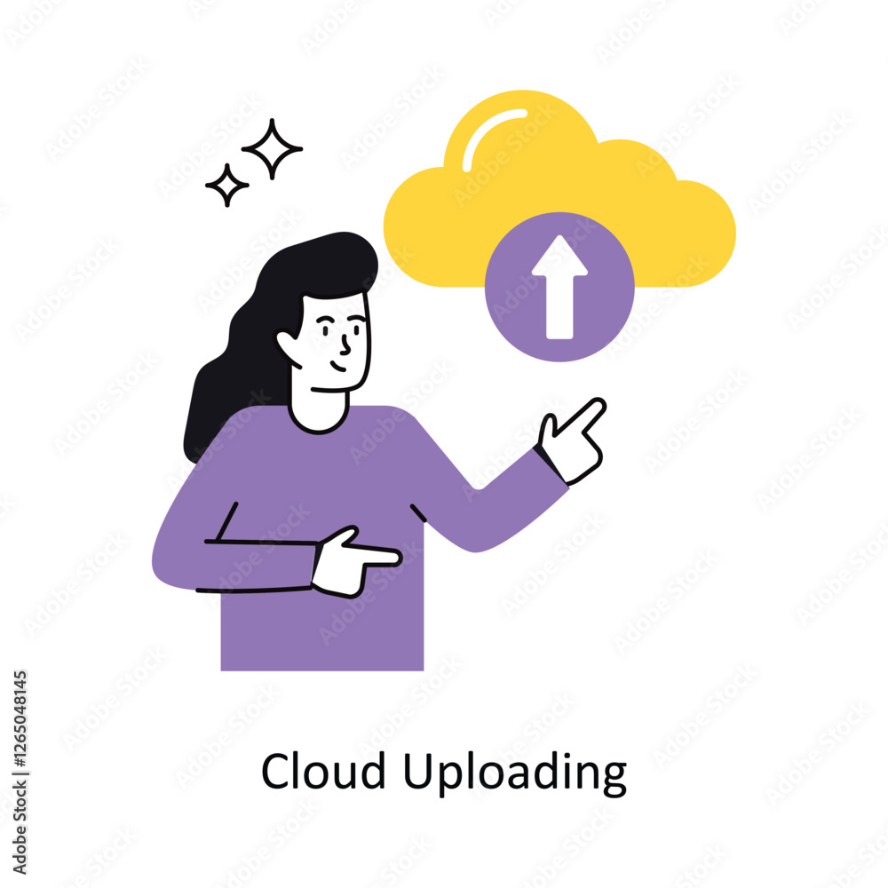 Cloud Uploading Concept vector illustration. isolated on white Background. Cloud Uploading Concept vector illustration. isolated on white Background.