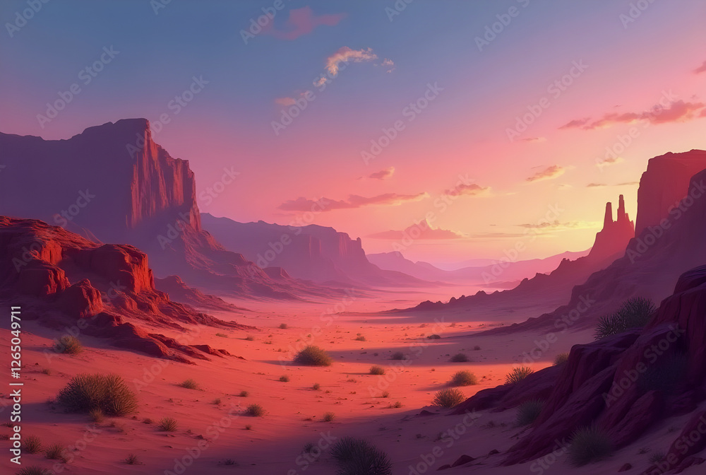 Naklejka premium sunset in the mountains