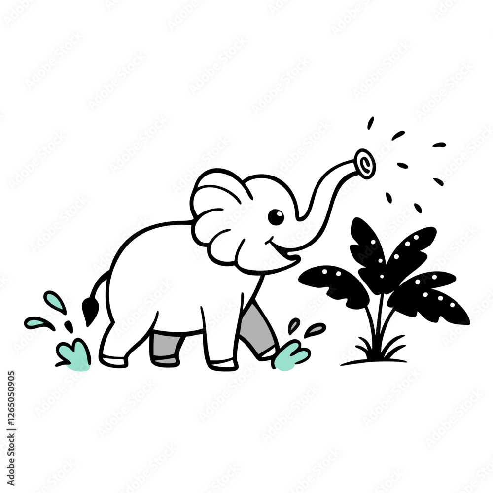 Obraz premium elephant with flowers