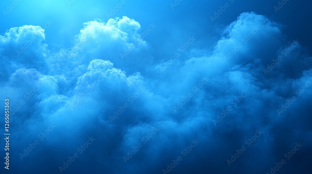Fototapeta premium Dramatic Blue Sky Cloudscape Stunning Nature art view calm soft airy 