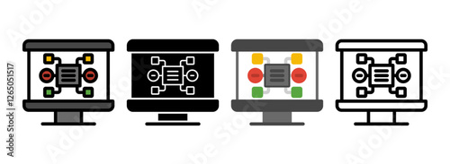 Set of Kappa Line, Line Filled, Glyph, Flat Icons