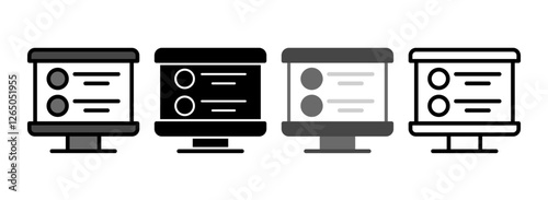 Set of 12 Line, Line Filled, Glyph, Flat Icons