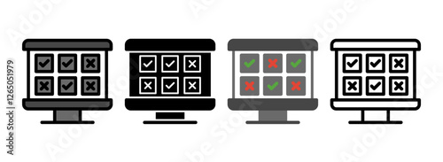 Set of 14 Line, Line Filled, Glyph, Flat Icons