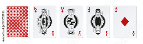 High playing cards of Diamonds.