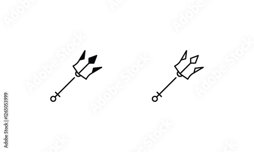 Trident icons set vector stock illustration