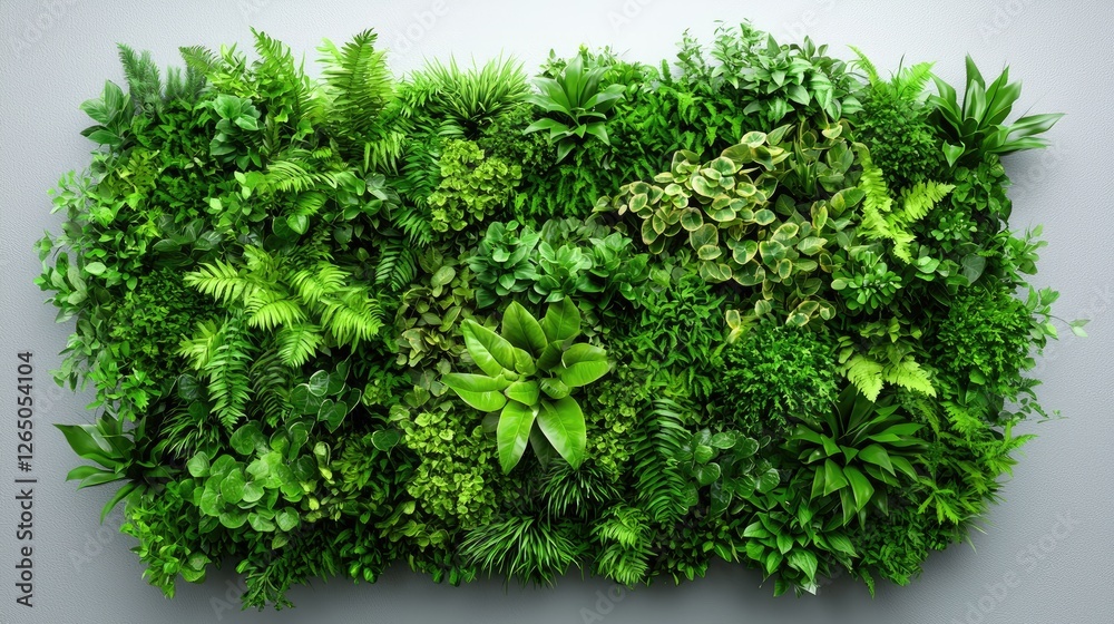 Fototapeta premium Green Plant Wall, Interior Design, Greenery, Modern Decor