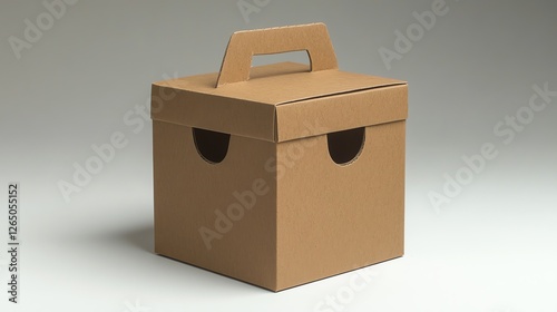 Wallpaper Mural Brown Cardboard Gift Box with Handle Packaging eco kraft sales order   Torontodigital.ca