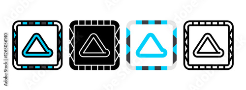 Set of Delta Line, Line Filled, Glyph, Flat Icons