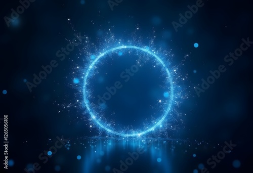 Wallpaper Mural Rectangle blue neon light on dust particle background.
 Torontodigital.ca