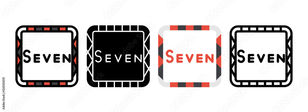 Set of Seven Line, Line Filled, Glyph, Flat Icons Set of Seven Line, Line Filled, Glyph, Flat Icons