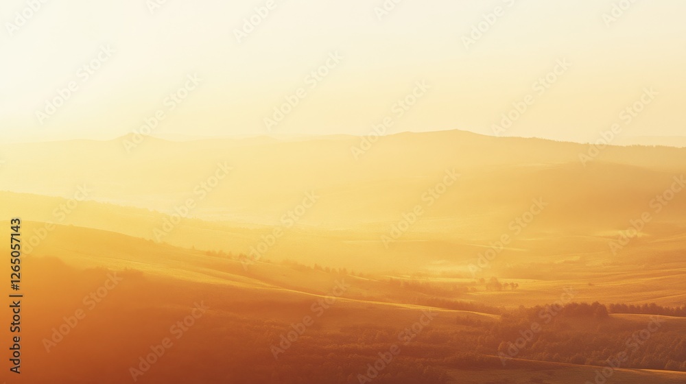 Rolling hills bathed in soft golden light create a magical and peaceful countryside scene at sunrise. Rolling hills bathed in soft golden light create a magical and peaceful countryside scene at sunrise.