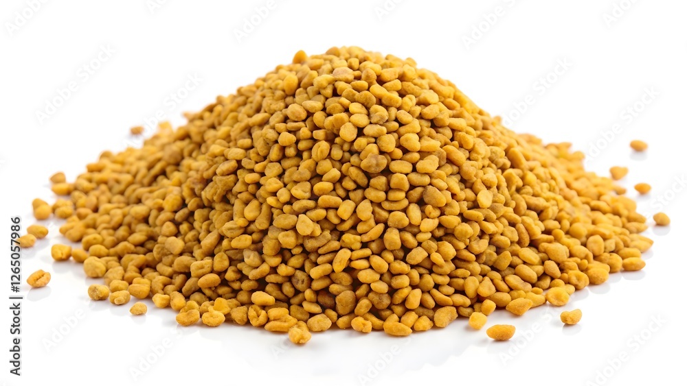 Pile of Fenugreek Seeds on White Background Pile of Fenugreek Seeds on White Background
