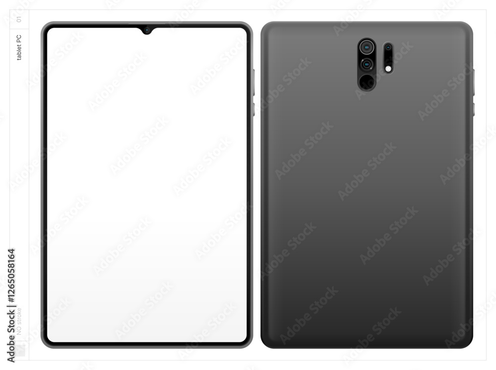 Tablet PC. Vector illustration. NO stroke. Tablet PC. Vector illustration. NO stroke.