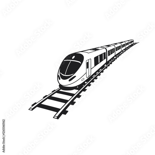 train on white background