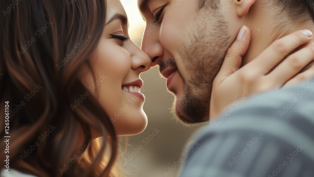 A couple enjoying each other together in a romantic setting A couple enjoying each other together in a romantic setting