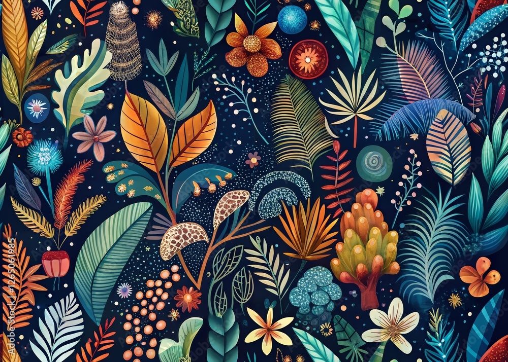 Night Biophilic Design: Organic Hand-Drawn Shapes on Textured Backgrounds Night Biophilic Design: Organic Hand-Drawn Shapes on Textured Backgrounds
