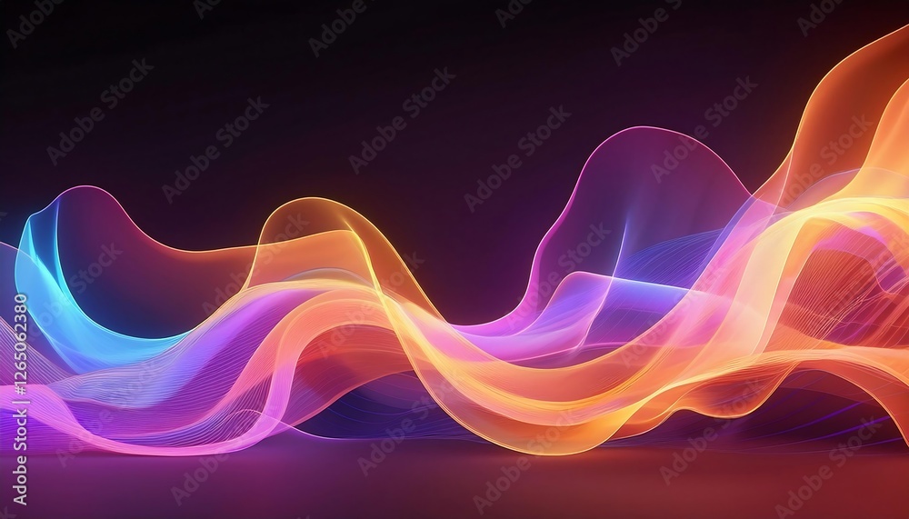 abstract colorful wave background. Stylized abstract art with flowing colorful wave patterns on a soft colorful background, modern flat design
