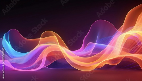 Obraz na płótnie abstract colorful wave background. Stylized abstract art with flowing colorful wave patterns on a soft colorful background, modern flat design w salonie