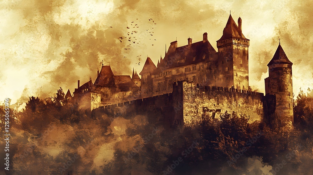 Mysterious Castle in the Misty Mountains Mysterious Castle in the Misty Mountains
