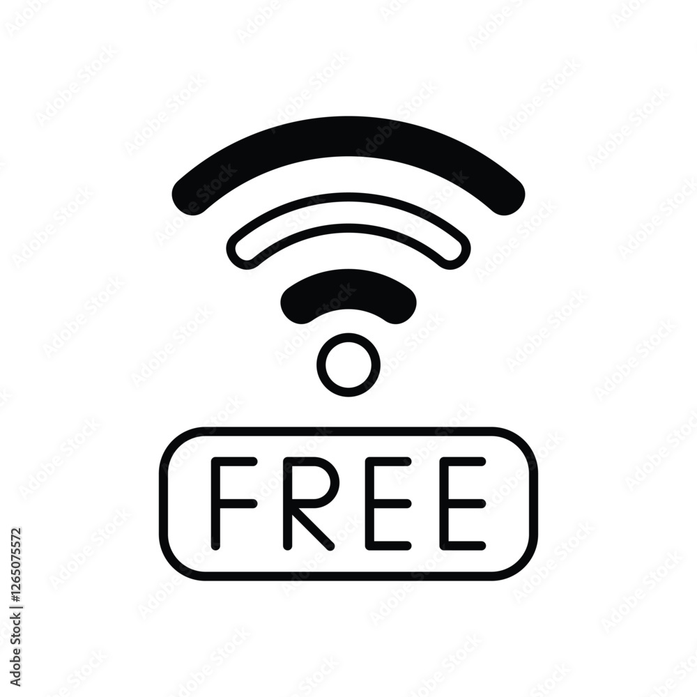 Free Wifi vector icon stock illustration Free Wifi vector icon stock illustration