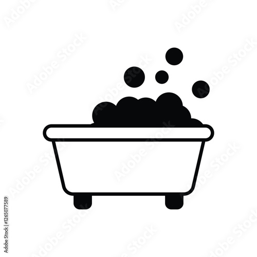Bathtub  vector icon stock illustration
