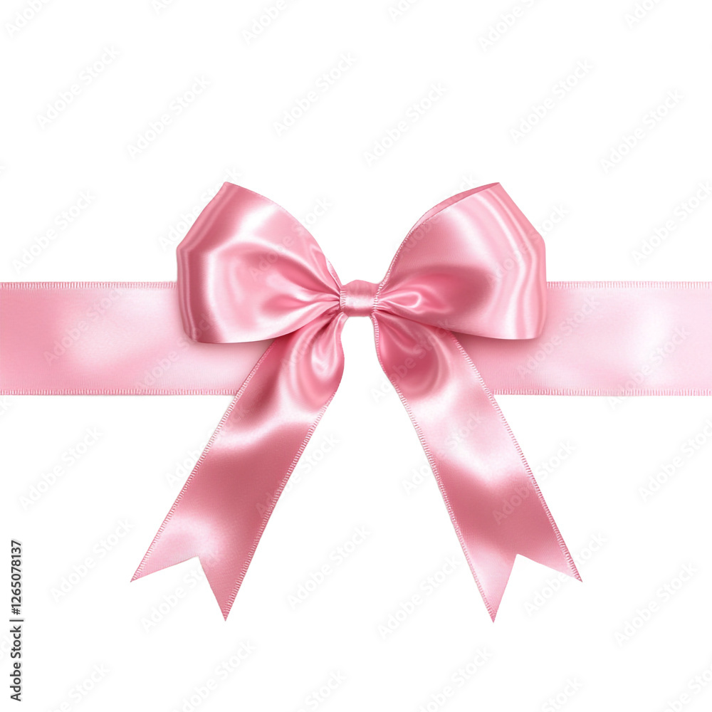 Elegant pink ribbon with a bow isolate on a transparent background Elegant pink ribbon with a bow isolate on a transparent background