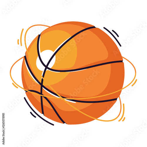 Vector image of basketball ball icon with white background