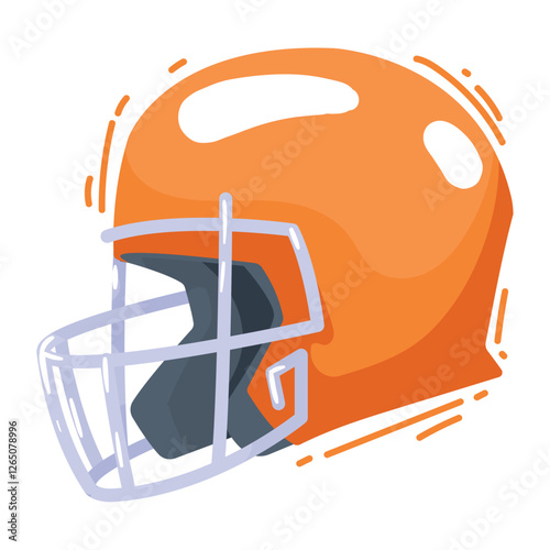 Vector image of American football helmet icon with white background
