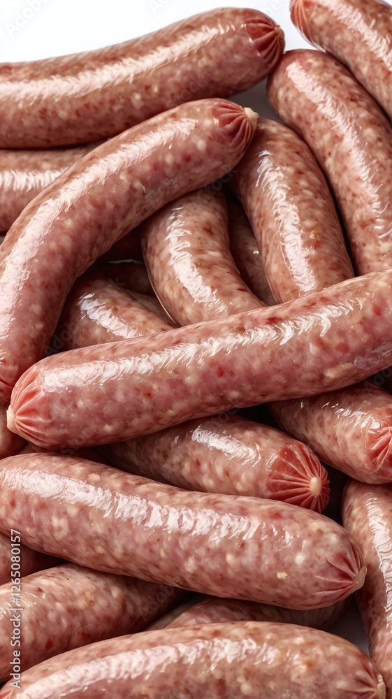 Group of raw sausage isolated on white background. Group of raw sausage isolated on white background.