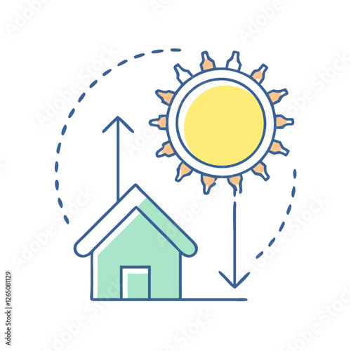 passive solar design icon, passive solar design vector illustration-simple illustration of passive solar design, perfect for passive solar design logos and icons